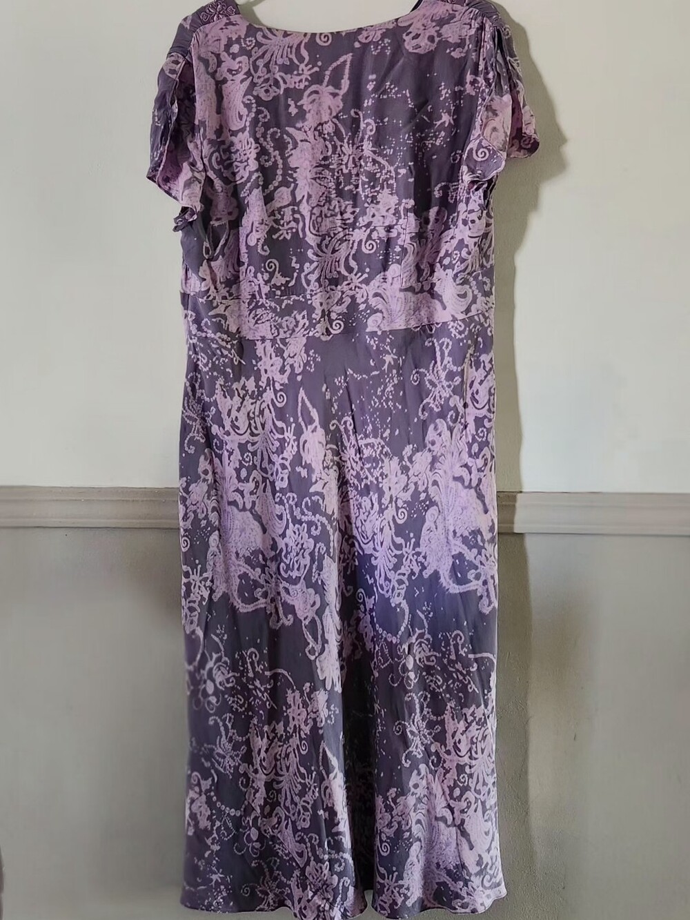 INC International Concepts Lavender and Purple Maxi Dress with V-Neck - Picture 3 of 9